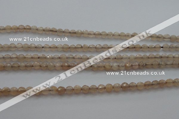 CTG218 15.5 inches 3mm faceted round tiny moonstone beads