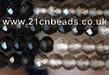 CTG2242 15 inches 2mm faceted round natural smoky quartz beads
