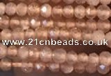 CTG2247 15 inches 2mm faceted round natural sunstone beads