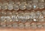 CTG2255 15 inches 2mm faceted round grey agate beads