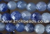 CTG2522 15.5 inches 4mm faceted round blue aventurine beads