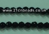 CTG31 15.5 inches 4mm faceted round black agate beads wholesale