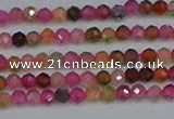 CTG652 15.5 inches 3mm faceted round tourmaline gemstone beads