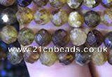 CTG817 15.5 inches 4mm faceted round tiny green garnet beads