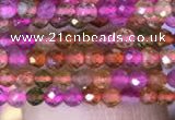 CTG840 15.5 inches 2mm faceted round tourmaline gemstone beads