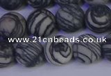 CTJ404 15.5 inches 12mm round matte black water jasper beads
