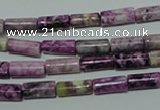 CTJ533 15.5 inches 4*11mm tube dyed purple jasper beads wholesale