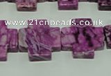 CTJ578 15.5 inches 20*20mm cross dyed purple jasper beads