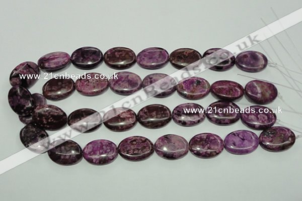 CTJ585 15.5 inches 18*25mm oval dyed purple jasper beads