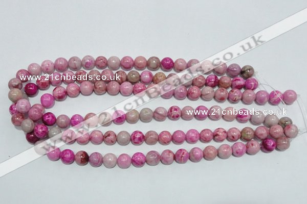 CTJ603 15.5 inches 10mm round dyed fuchsia jasper beads wholesale