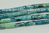 CTJ651 15.5 inches 5*12mm tube dyed blue jasper beads wholesale