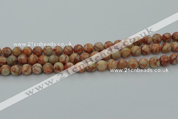 CTJ702 15.5 inches 8mm round red net jasper beads wholesale