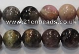 CTO53 15.5 inches 12mm round natural tourmaline beads wholesale