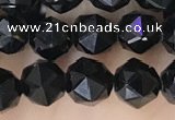 CTO716 15.5 inches 6mm faceted nuggets black tourmaline beads