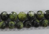 CTP103 15.5 inches 10mm round yellow pine turquoise beads wholesale