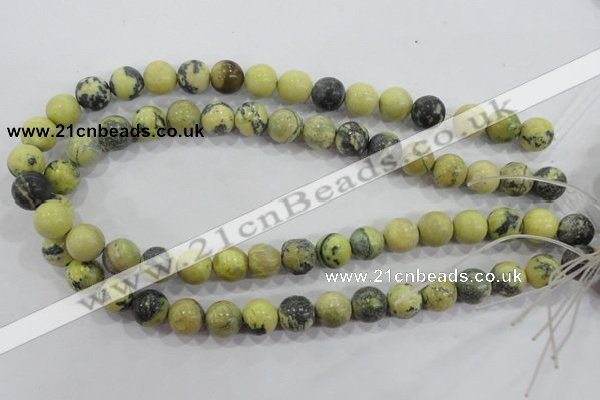 CTP104 15.5 inches 12mm round yellow pine turquoise beads wholesale