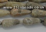 CTR108 15.5 inches 8*20mm faceted teardrop chrysanthemum agate beads