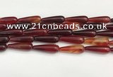 CTR421 15.5 inches 10*30mm teardrop agate beads wholesale