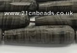 CTR62 15.5 inches 10*40mm faceted teardrop zebra jasper beads