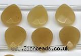 CTR664 Top drilled 10*14mm faceted briolette yellow aventurine beads