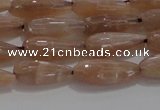 CTR73 15.5 inches 6*16mm faceted teardrop moonstone gemstone beads