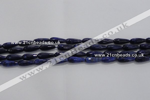 CTR76 15.5 inches 6*16mm faceted teardrop lapis lazuli beads