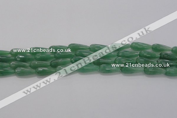CTR97 15.5 inches 8*20mm faceted teardrop green aventurine beads