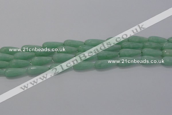 CTR98 15.5 inches 8*20mm faceted teardrop jade gemstone beads