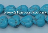CTU199 16 inches 14*14mm heart imitation turquoise beads wholesale