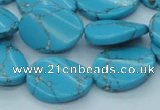 CTU203 16 inches 15*20mm twisted oval imitation turquoise beads