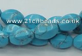 CTU205 16 inches 10*14mm faceted rice imitation turquoise beads
