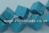 CTU206 16 inches 12*12mm cube imitation turquoise beads wholesale
