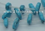 CTU208 16 inches 8*15mm horse eye imitation turquoise beads