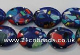 CTU2091 15.5 inches 13*18mm oval synthetic turquoise beads