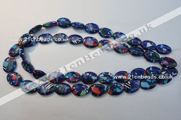 CTU2091 15.5 inches 13*18mm oval synthetic turquoise beads