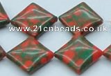 CTU219 16 inches 16*16mm diamond imitation turquoise beads wholesale