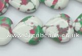 CTU228 16 inches 20*20mm heart imitation turquoise beads wholesale