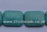 CTU26 15.5 inches 30*40mm rectangle blue turquoise beads Wholesale