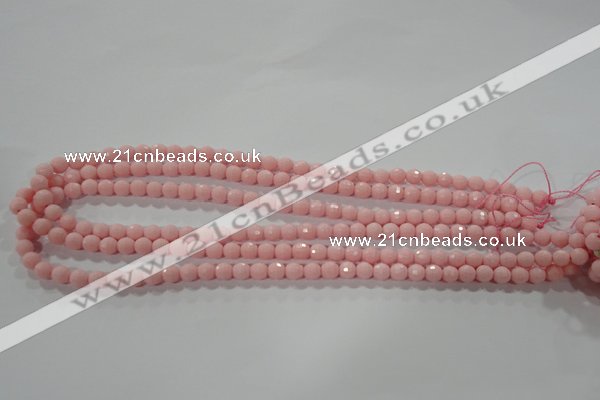 CTU2680 15.5 inches 3mm faceted round synthetic turquoise beads