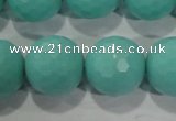 CTU2788 15.5 inches 20mm faceted round synthetic turquoise beads
