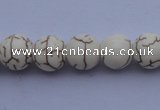 CTU35 15.5 inches 10mm round white turquoise strand beads Wholesale