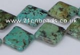 CTU448 15.5 inches 16*16mm diamond African turquoise beads wholesale