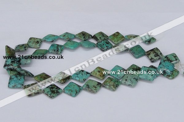 CTU448 15.5 inches 16*16mm diamond African turquoise beads wholesale