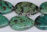 CTU454 15.5 inches 22*30mm flat teardrop African turquoise beads