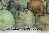 CTU528 15 inches 12mm faceted round African turquoise beads