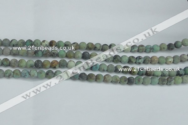 CTU563 15.5 inches 6mm round matte african turquoise beads