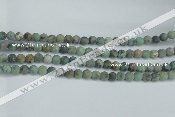 CTU564 15.5 inches 8mm round matte african turquoise beads