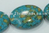 CTU623 15.5 inches 30*40mm oval synthetic turquoise beads wholesale