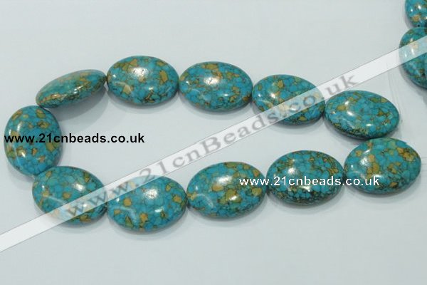 CTU623 15.5 inches 30*40mm oval synthetic turquoise beads wholesale