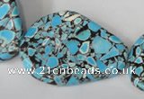CTU689 15.5 inches 30*40mm freeform synthetic turquoise beads
